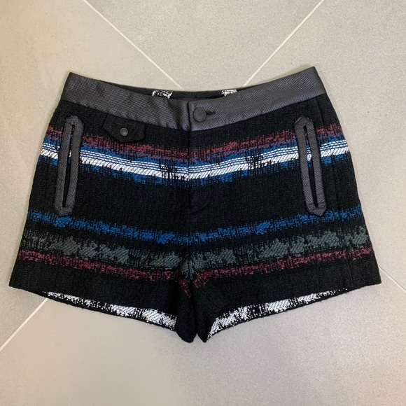 Rag & Bone Tweed Shorts Faux leather trimmed